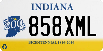 IN license plate 858XML