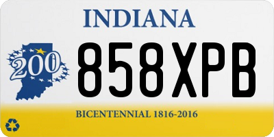 IN license plate 858XPB