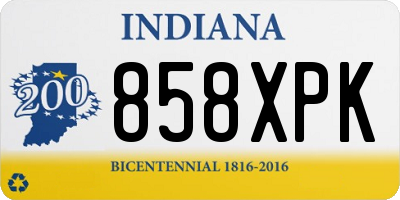 IN license plate 858XPK