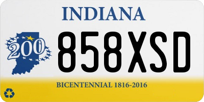 IN license plate 858XSD