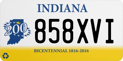 IN license plate 858XVI