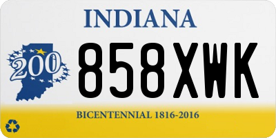 IN license plate 858XWK