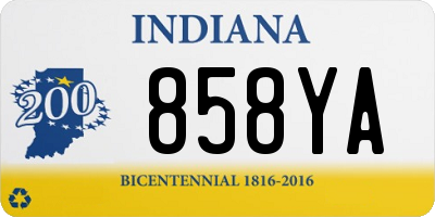 IN license plate 858YA