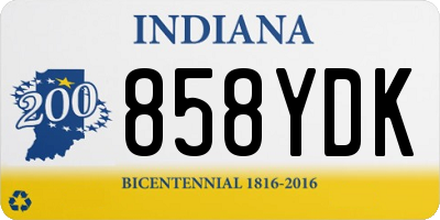 IN license plate 858YDK