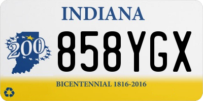 IN license plate 858YGX