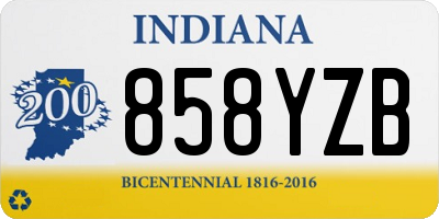 IN license plate 858YZB