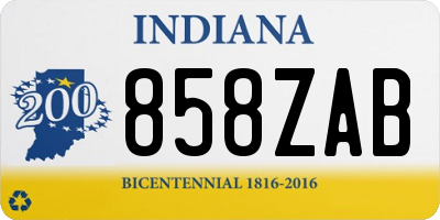 IN license plate 858ZAB