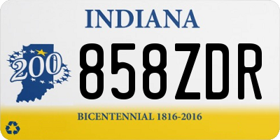 IN license plate 858ZDR
