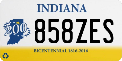 IN license plate 858ZES