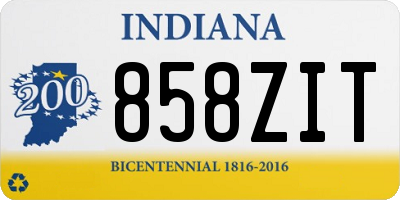 IN license plate 858ZIT