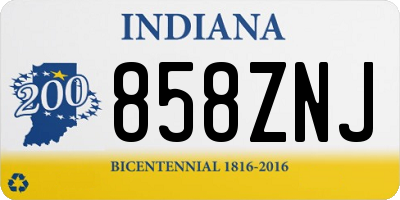 IN license plate 858ZNJ