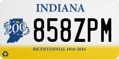 IN license plate 858ZPM