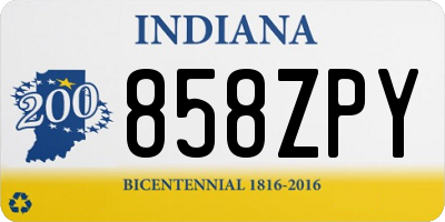IN license plate 858ZPY
