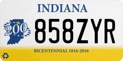 IN license plate 858ZYR