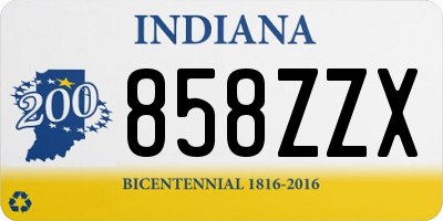 IN license plate 858ZZX