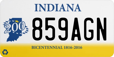 IN license plate 859AGN