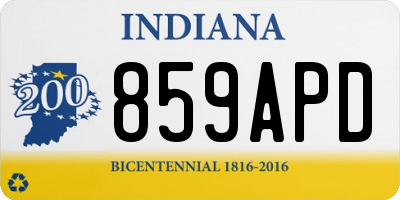 IN license plate 859APD