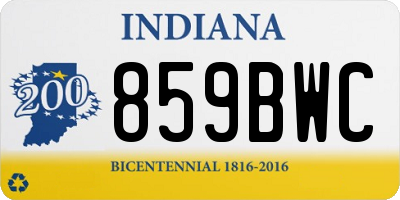 IN license plate 859BWC