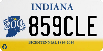 IN license plate 859CLE