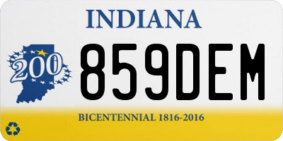 IN license plate 859DEM