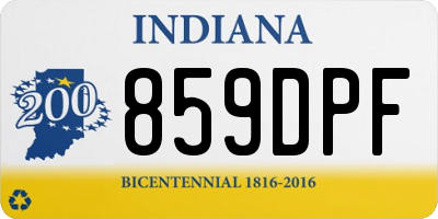 IN license plate 859DPF