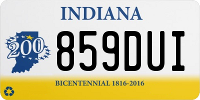IN license plate 859DUI
