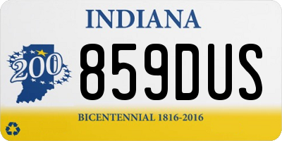 IN license plate 859DUS