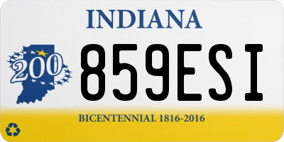 IN license plate 859ESI