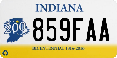 IN license plate 859FAA