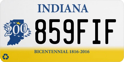 IN license plate 859FIF