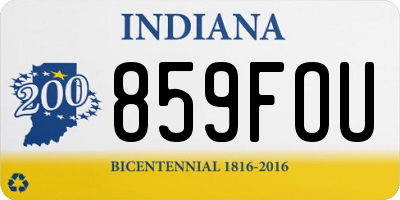 IN license plate 859FOU