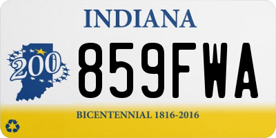IN license plate 859FWA