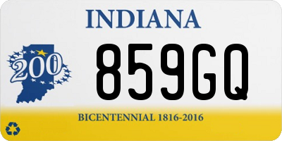 IN license plate 859GQ
