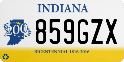 IN license plate 859GZX