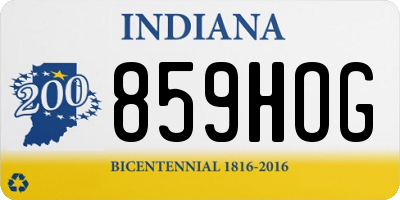 IN license plate 859HOG