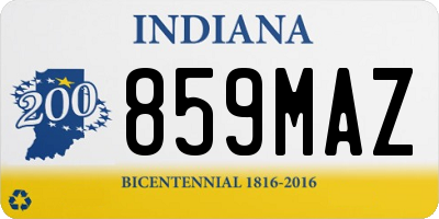 IN license plate 859MAZ