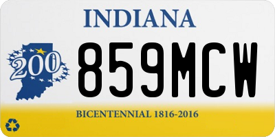 IN license plate 859MCW