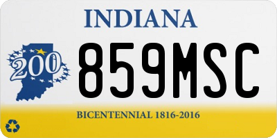 IN license plate 859MSC