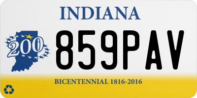 IN license plate 859PAV