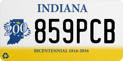 IN license plate 859PCB