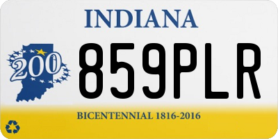 IN license plate 859PLR