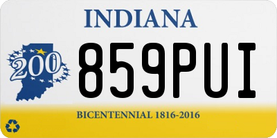 IN license plate 859PUI