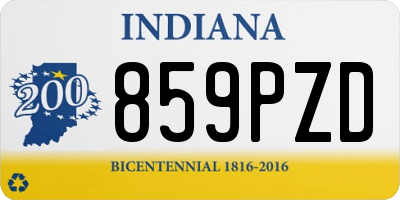 IN license plate 859PZD