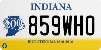 IN license plate 859WHO
