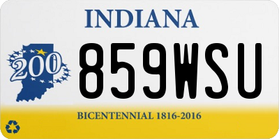 IN license plate 859WSU