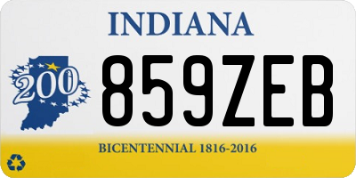 IN license plate 859ZEB