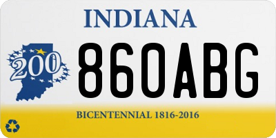 IN license plate 860ABG