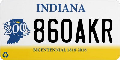 IN license plate 860AKR