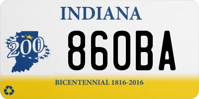 IN license plate 860BA