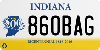 IN license plate 860BAG